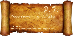 Pesenhofer Terézia névjegykártya